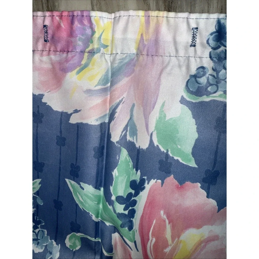 Vintage Hygiene Industries Shower Curtain Blue Pink Floral Kitschy USA 67X71